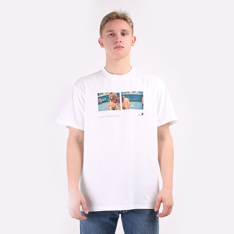 Мужская футболка Carhartt WIP S/S Backyard T-Shirt (I029064-white)  - цена, описание, фото 3